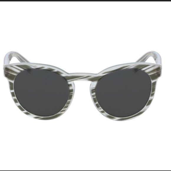 DOLCE & GABBANA "DG4285" Black / White Striped Round Sunglasses - Picture 1 of 8
